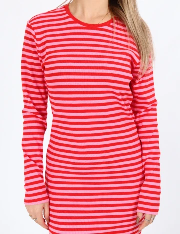 Rochie medie Only, rosu/roz