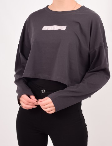 Bluza Noisy May, gri inchis, M