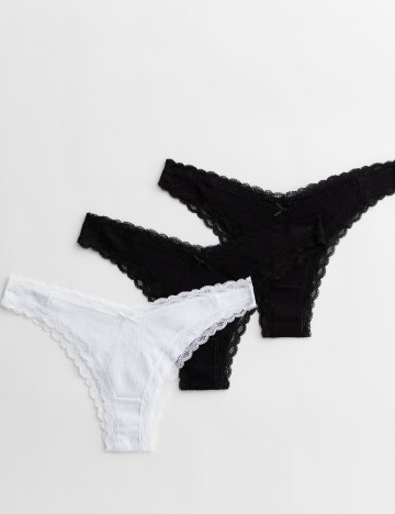 Set chiloti New look, alb/negru