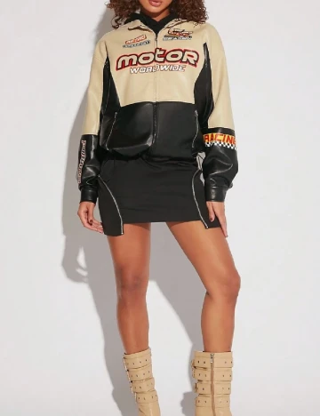 Jacheta SHEIN, crem/negru Crem