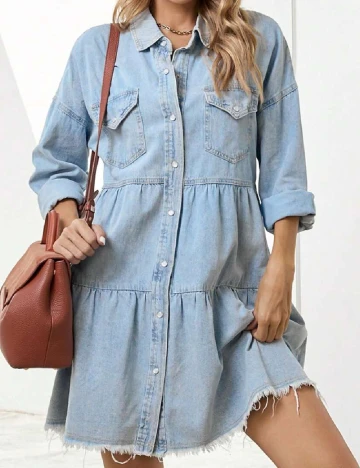 Rochie scurta SHEIN, bleu Albastru