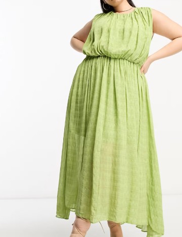 Rochie lunga ASOS Curve, verde
