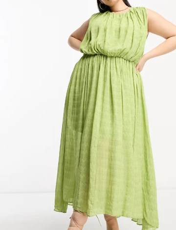 Rochie lunga ASOS Curve, verde