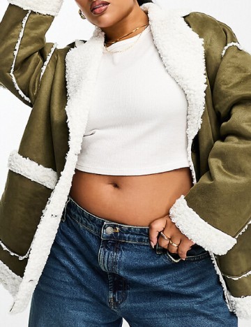
						Palton IN THE STYLE Plus Size, verde