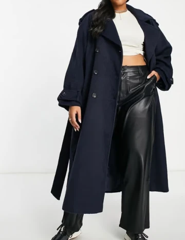 Palton oversize ASOS Curve, bleumarin inchis Albastru