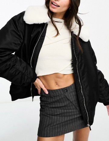 
						Geaca Miss Selfridge, negru