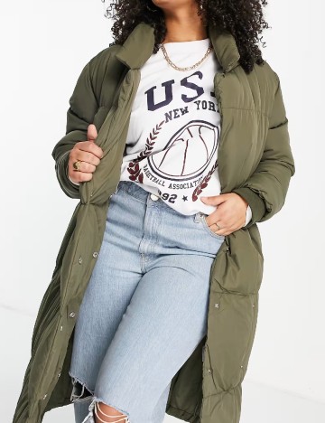 Geaca Threadbare Plus Size, verde
