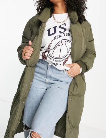 Geaca Threadbare Plus Size, verde
