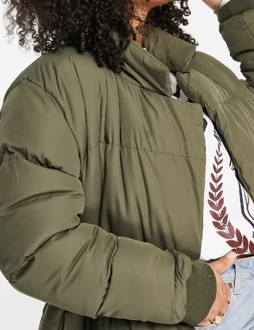 Geaca Threadbare Plus Size, verde