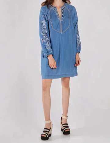 Rochie Pepe Jeans London, albastru denim, M Albastru