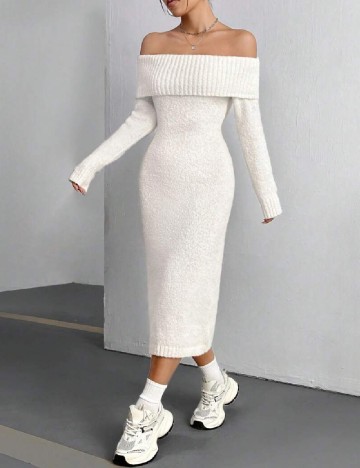 
						Rochie medie SHEIN, alb