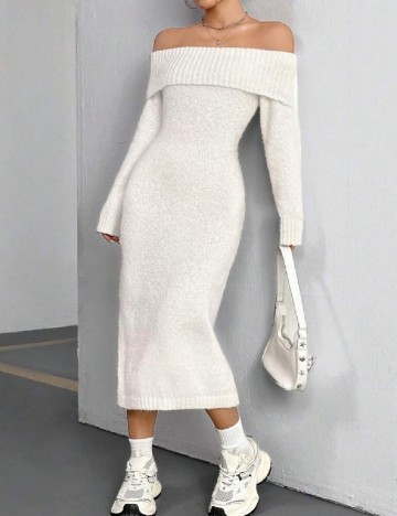 Rochie medie SHEIN, alb
