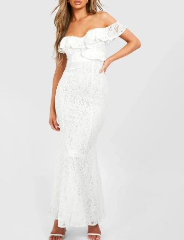 Rochie lunga Boohoo, alb