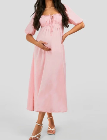Rochie medie Boohoo maternity, roz Roz