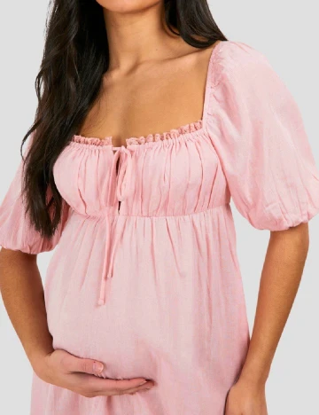 Rochie medie Boohoo maternity, roz Roz