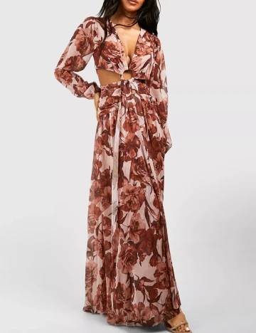 Rochie lunga Boohoo, floral print