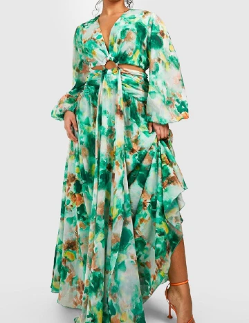 Rochie lunga Boohoo, verde