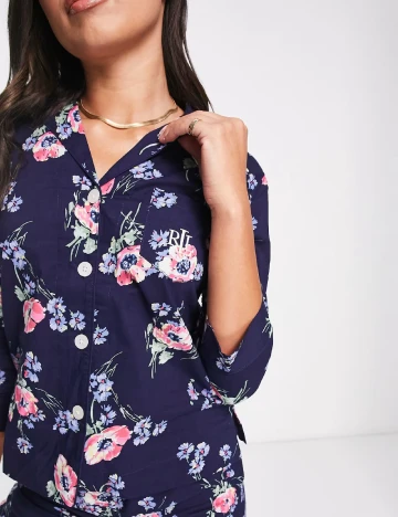 Pijama LAUREN Ralph Lauren, bleumarin