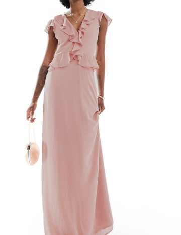 
						Rochie lunga TFNC London, roz