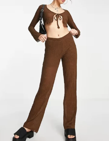 Pantaloni Pull&Bear, maro