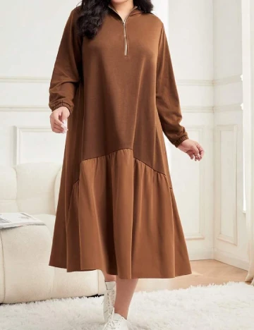 Rochie medie SHEIN CURVE, maro