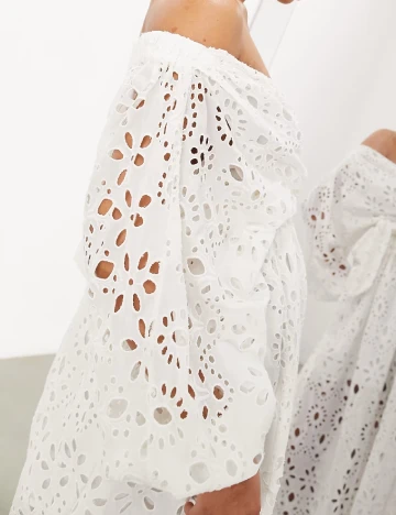 Rochie medie ASOS, alb