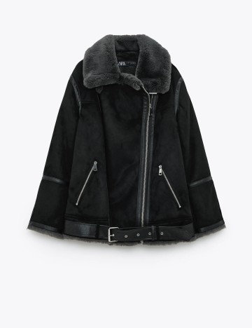 Geaca Zara, negru/gri, XL