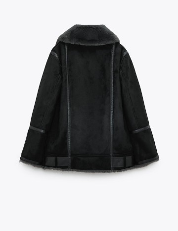 Geaca Zara, negru/gri, XL