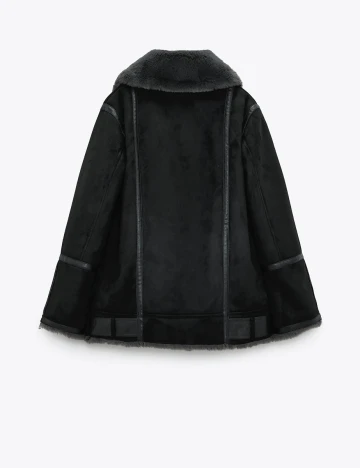 Geaca Zara, negru/gri, XL