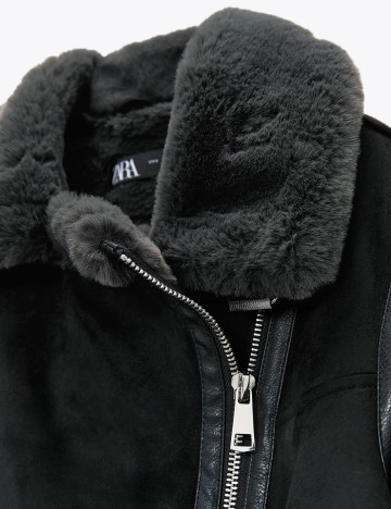 Geaca Zara, negru/gri, XL