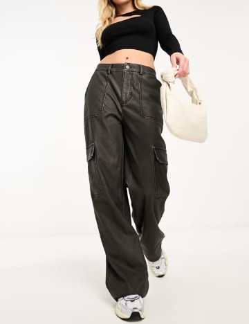 
						Pantaloni Stradivarius, gri inchis