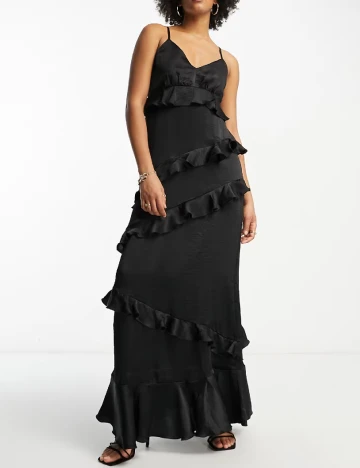 Rochie lunga Flounce London, negru Negru