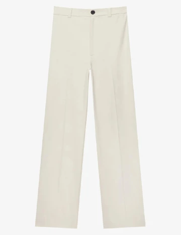 Pantaloni Pull&Bear, ecru Alb