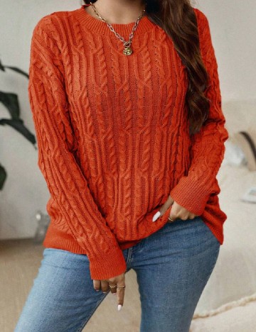 
						Pulover SHEIN CURVE, portocaliu