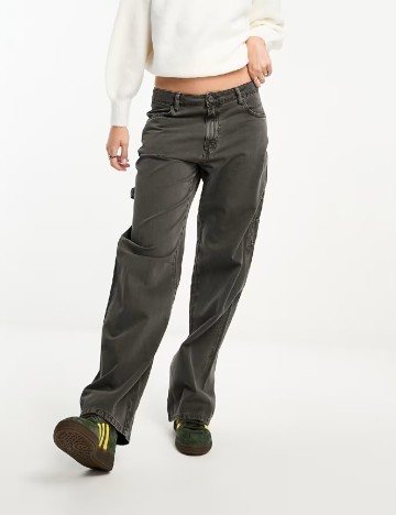 
						Pantaloni Pull&Bear, gri petrol