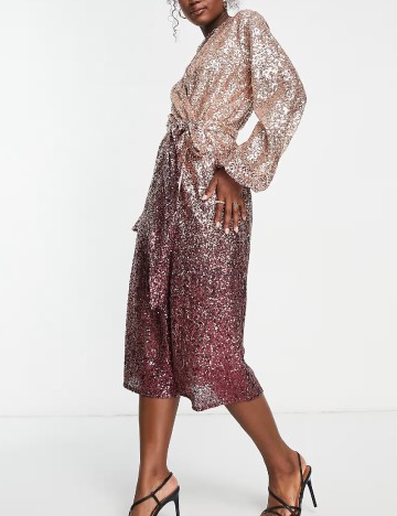 Rochie medie Style Cheat, crem/visiniu