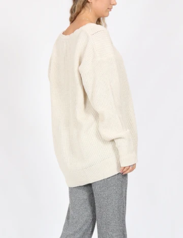 Pulover Oversize SHEIN, ecru