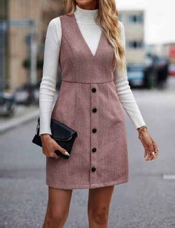 
						Rochie scurta SHEIN, roz pudra