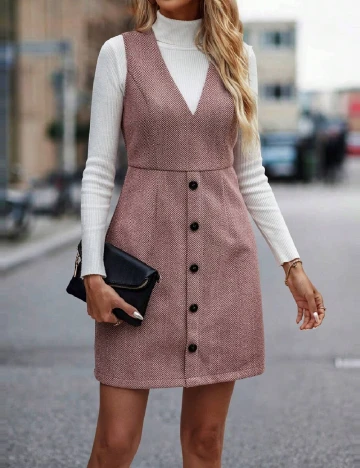 Rochie scurta SHEIN, roz pudra