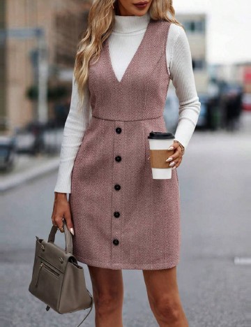 Rochie scurta SHEIN, roz pudra