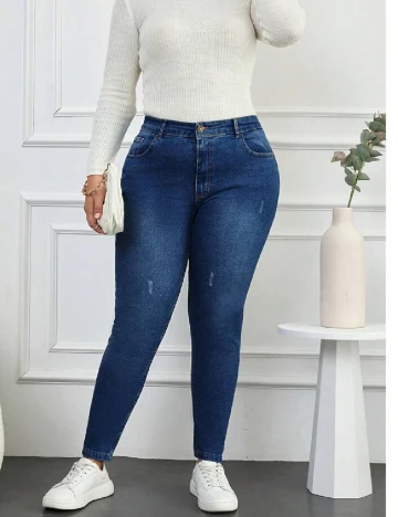 Blugi SHEIN CURVE, bleumarin