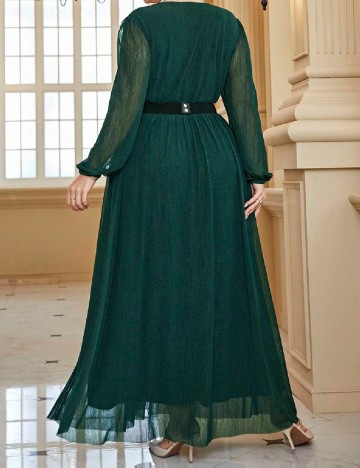 Rochie lunga Toleen Plus Size, verde