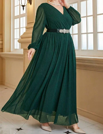 Rochie lunga Toleen Plus Size, verde Verde