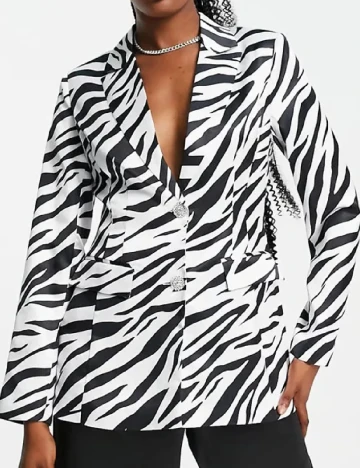 Sacou Miss Selfridge, alb/negru Alb