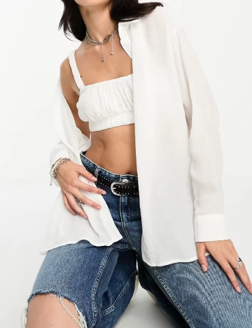 Camasa Oversize Bershka, alb
