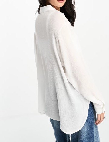 Camasa Oversize Bershka, alb