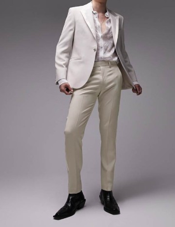 
						Pantaloni Topman, crem