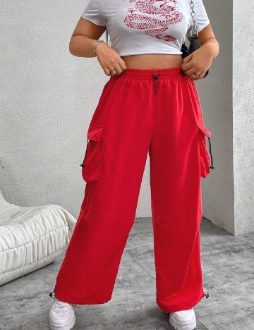 
						Pantaloni SHEIN CURVE, rosu