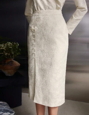 Fusta MOTF, ecru