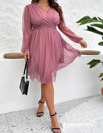 Rochie scurta SHEIN CURVE, roz